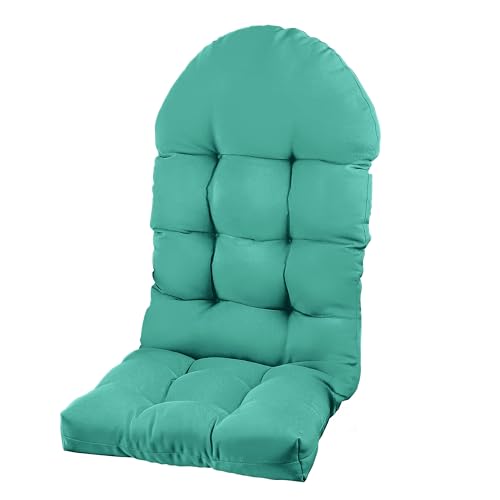 Image of Adirondack Chair Cushion, Rocking Chair Cushion 44x19.4x4 inch, High Back Patio Cushions of Upper and Lower with Ties, Sunscreen and Fade-Resistant (Lake Blue, 1)