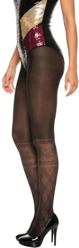 Image of ToBeInStyle Women's Faux Thigh High Opaque Print Nylon Tights