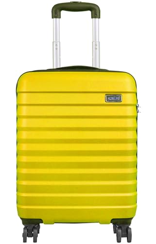Image of Safari Sonic 77 cms Anti Scratch 8 Wheels Double Spinner Suitcase Secure Zipper Polycarbonate Hardsided Checkin Luggage (Yellow), Small