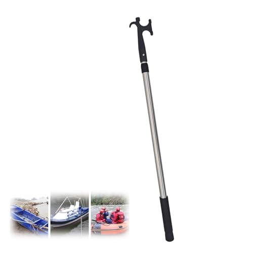 CMYAOYC Gancho Telescópico de Aleación de Aluminio para Bote Salvavidas, Gancho Telescópico para Rescate en Piscina para Cualquier Tipo de Agua(Large 120-210cm)