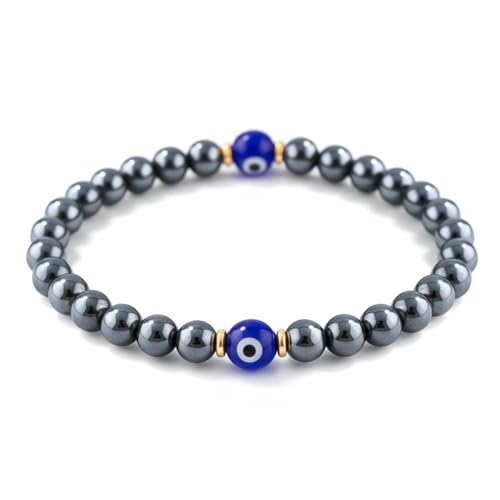 Image of Evil Eye Bracelets Hematite Protection Gifts for Women Men