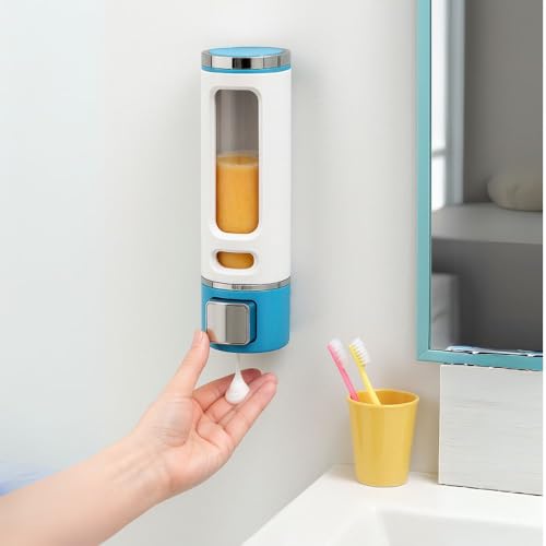 Image of soap Dispenser Wall Mounted for Bathroom | Wash Basin | Liquid Sanitizer Shower Gel Dish Wash Soap Dispenser for Bathroom Kitchen 400Ml