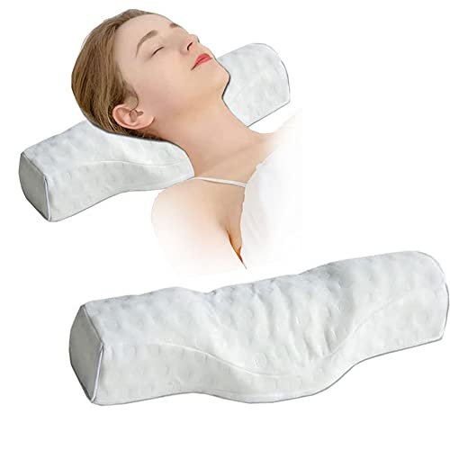 Cervical Neck Pillow for Pain Relief Sleeping, Neck roll Pillow Memory Foam for Stiff Neck Pain Relief ,Travel Bolster Pillow for Bed for Side Sleepers Back Sleeper. (White) by BEDAZE - Used condition - US$14.10