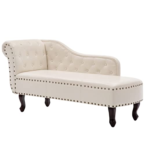 Image of Lazy Couch and Reclining Sofa /Recliner Chaise Longue /Fabric recliners /for Bedroom /Living Room /Office Reception Recliner Lounge Sofa and Armchair (Cream 2)