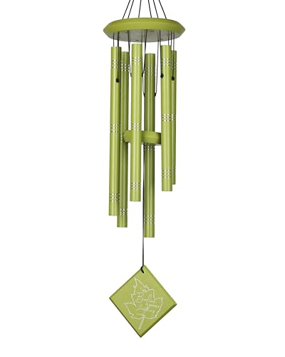 25" Memorial Wind Chimes for Outdoor & Home | Soothing Sound Wind Chime Gift for Family & Friends | Green Metal Wind Chime for Positive Energy & Balcony Decoration Items for Flat