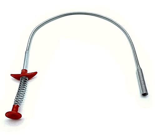 DOJA Barcelona | Pinza de Agarre Flexible | 610x9mm | Desatascador Tuberias Profesional | Gancho Desatascador | Alcanzador de Objetos de Alambre | Pinza Extensible para Agarrar con Muelle Baño WC
