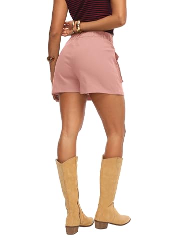 HiMONE Womens Cargo Skort High Waisted Mini Skirt Shorts with Pockets Casual Summer Utility Skort(Pink-S) — view 3