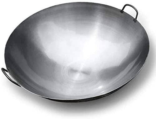 Wok de hierro grande 36 cm con mango de acero inoxidable miniatura 2