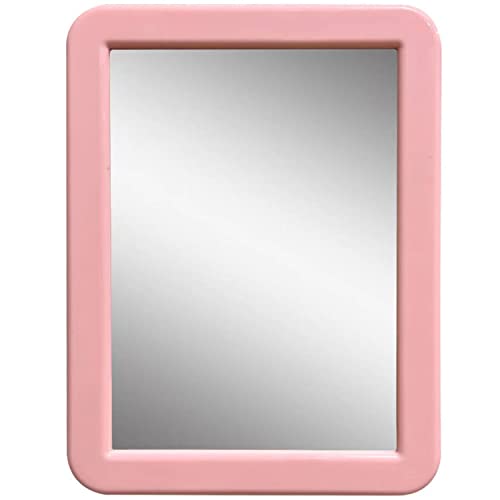 CEREM Miroir magnétique pour casier de fille, rose clair, 12,7 x 17,8 cm – Miroir magnétique en verre véritable pour casier d'école, bureau, maison