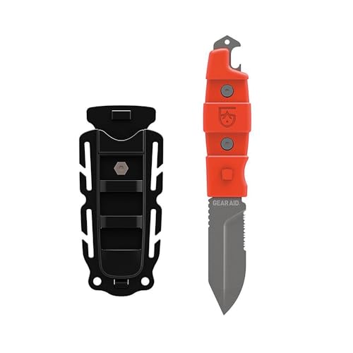 GEAR AID Buri Adventure Knife with Quick Release Sheath, Durable Stainless-Steel 3” Blade