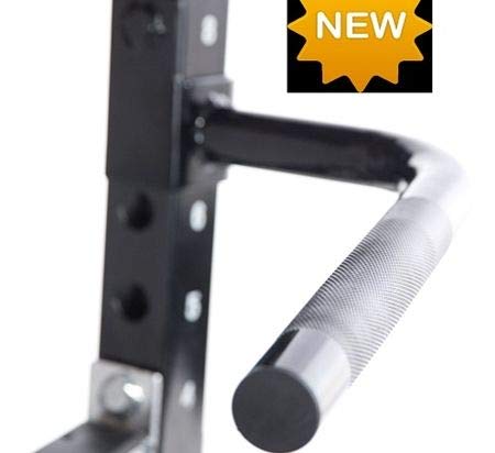 Powertec Dip Bars Attachment for Half Rack (WB-HR), 400lbs Weight Capacity, Black, Adjustable Height - Compatible Only with Powertec Equipments