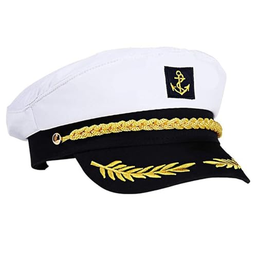 Dopsyesn Gorro Yacht Rock, chapéu náutico retro ajustável - acessório disfarces mulher para cosplay praia navegação Natal Halloween náutico
