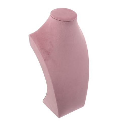 Alipis Présentoir à Bijoux Porte-Collier en Velours Rose, Mannequin Buste 30,4 X 16,8 X 9,5 Cm, Organiseur pour Colliers Ras du Cou, pour Vitrines et Salons de Vente