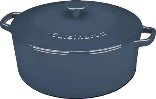 Image of Cuisinart Chef's Classic Enameled Cast Iron Dutch Oven with Lid, Porcelain Enameled Interior, Oven Safe, Induction Compatible, 7-Quart, Round, Provencial Blue