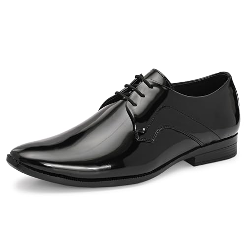 Image of Centrino Men's Formal Lace-Up Shoes | Soft & Comfortable Formal Shoe| Lace Up Textured Shiny & Glossy Oxford Casual Office Wear Shoes| Trending, Party, Outdoor Shoes for Office & College(9355)