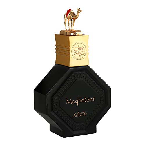 Image of Nabeel Maghateer Oud Perfume for Men | Woody Leather Oriental Eau De Parfum | Strong Long Lasting Arabic Fragrance | Spicy Rose, Sandalwood & Amber Base | 100ml