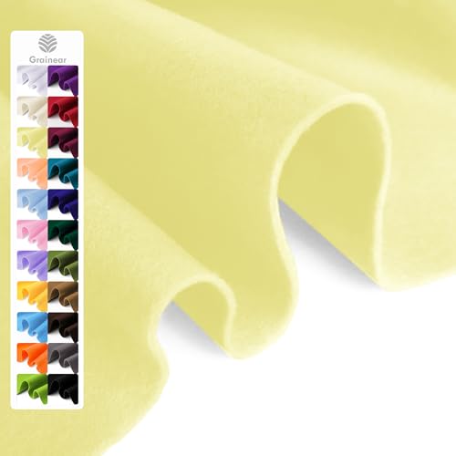 Image of Pale Lime Yellow Soft Felt Sheet, 18 inch x 36 inch, 1.6mm Acrylic Felt Fabric