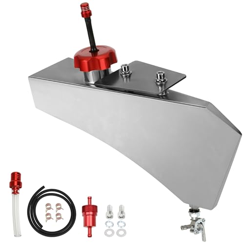 RZEOZU Mini Bike Gas Fuel Tank Kit Replacement for Mega Moto MMB80 MMB105 Monster Moto 80cc Parts Coleman RB100 RT100 Oryxearth 105cc Minibike Assembly Accessories Stainless Steel