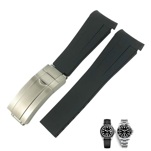 Bracelet de montre silicone haut de gamme courbe 21mm pour Submariner GMT