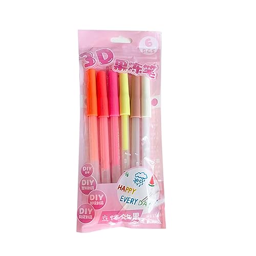 Pack de 6 bolígrafos gel 3D Katutude 1.0 mm colores