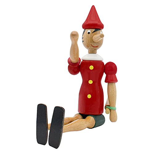 Pinocchio in legno, lunghezza: 31. Fabbricato in Italia, 9050.