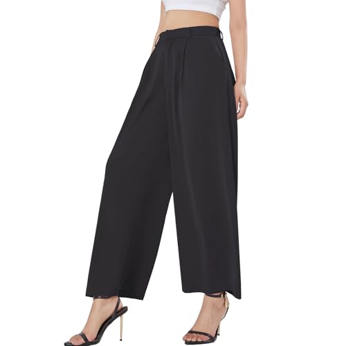 Women High Waist Casual Flowy Wide Leg Long Pants Trousers for Women Beach Vacation