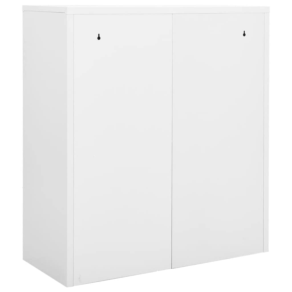 Armadio da ufficio, autoportante, in metallo, per aziende, ufficio, scuola, bianco, 90 x 40 x 102 cm