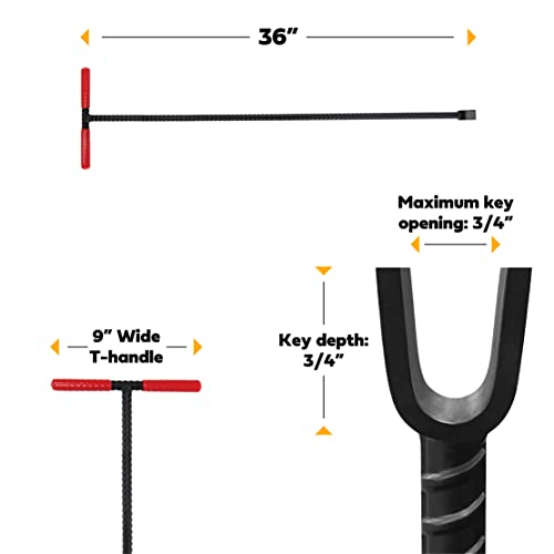 Image of HOMESTEAD 36-Inch Water Meter Key with wide T handle, Comfortable Grip and U-shaped Head