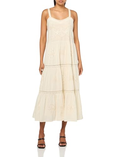 Embroidered LACE Tiered Maxi Dress Cream at Amazon Women's Clothing store