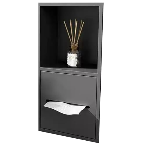 304 Stainless Steel Shower Niche Tissue Box - Bathroom Decor Caddy Kitchen Storage Organizer for Hotel Home -