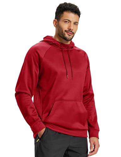 TACVASEN Mens Hoodies Fleece Lined Athletic Casual Lightweight Workout High Collar Sweatshirts with Kangaroo Pockets2
