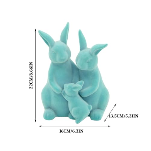 Figurines de lapin de Pâques floqué pour vitrine et buffet - 6