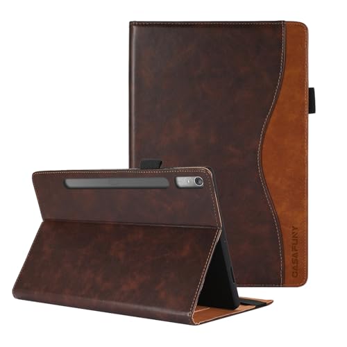 CASAFUNY Funda para Lenovo Tab P11 Pro 2nd 2022 11.2' Carcasa TB132FU TB138FC Carcasa con Bolsillo para Documentos Protector de PU Cuero con Cierre Magnético Case Cover, Marrón