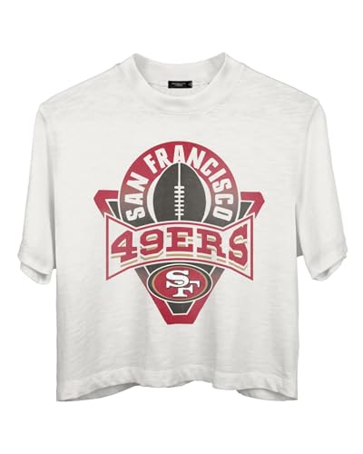 Junk Food NFL Womens San Francisco 49ers Mock Neck Crop Tee - Signature Series White Medium