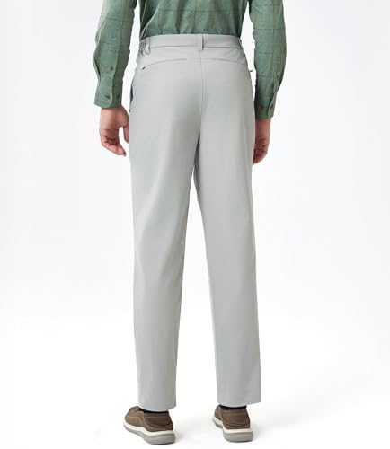 Mens Pants Stretch Warp Knit Relaxed Fit Elastic Waist Slanted Pockets for Casual Work Golf2