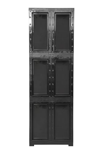Image of Prima Viva-3 Plastic Storage Cabinet (Medium H 6 Ft x W 2 Ft x D 1.16 Ft) | 5 Compartments Multipurpose Organizer for Home & Office | Strong, Stylish & Spacious Cupboard for Clothes & Essentials