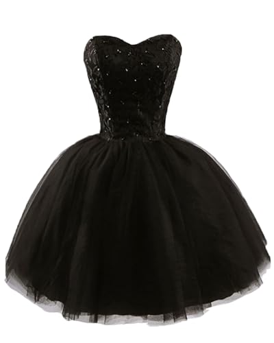 Short Prom Dresses for Women Ball Gown Beaded Sweetheart Homecoming Dresses Tulle A Line Party Dresses