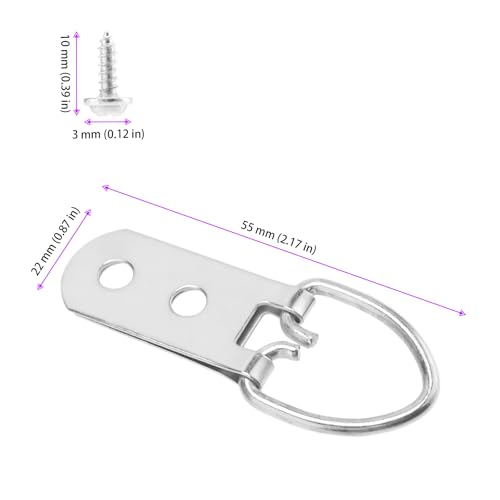Image of 300 PCS Heavy Duty D Ring Hangers, Small D Ring Hook with Screw, Double Hole Picture Frame Hangers for Picture Hanging
