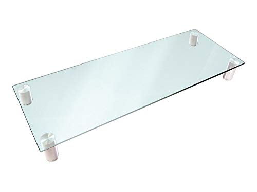 Monoprice 116356 Multimedia Riser Desktop Monitor Stand - Clear Glass Large 30.8 x 11 Inches - Workstream Collection 30.8 x 11.0