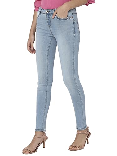 Image of VERO Moda Women High Rise Skinny Fit Light Fade Stretchable Jeans