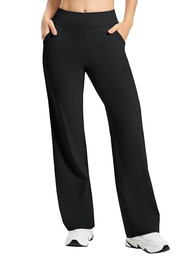 Image of Tapata Petite Womens Wide Leg Yoga Pants 26 /28 High Waist Stretch Loose Lounge Sweatpants Dress Work Casual with Pockets