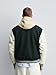 SS-Sunrise Fashion Men's Varsity Jacket, Letter Embroidery, Faux Leather Sleeves, Quilted Lining, Striped Trim (Large, Green)