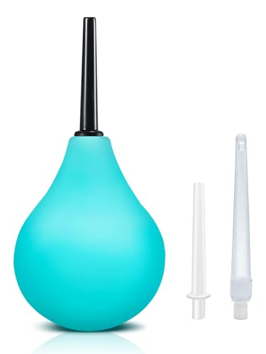 Ducha anal pera lavado recto-enema para limpieza de colon,ducha íntima y ducha vaginal para hombres y mujeres con 3 boquillas extraíbles, cómodas y finas 224 ml (verde)