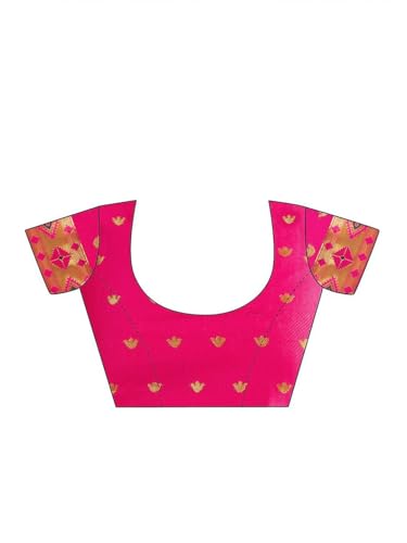 Image of Women's Paithani Silk Blend Saree with Blouse Piece, Woven Embellished Jacquard, Traditional