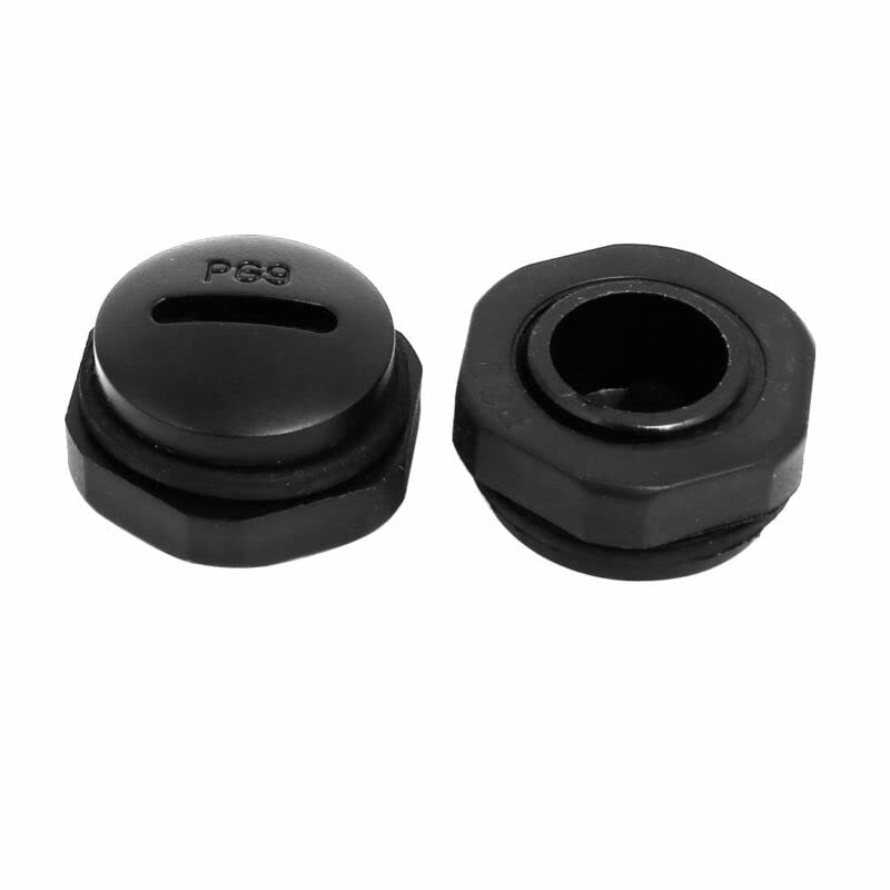 Tool parts PG9 Nylon Male Threaded Cable Gland Screw End Cap Cover Black 20pcs