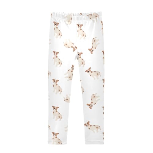 CaTaKu Girls Leggings Cute Dogs Terrier Leggings for Girls Kids Athletic Workout Yoga Pants Size 4-10T