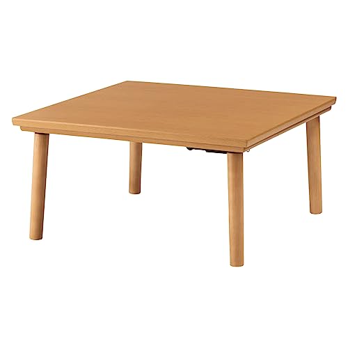 パレットライフ PaletteLife Kotatsu Square Table, Japanese Heated Center Table, 100V Electric Heater, Natural, 29.53 in Wide (75cm), Coffee Table, Flat Carbon Heater with Temperature Control Knob, BLK-375NA