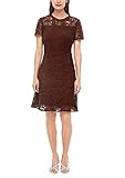 Rundhals s.Oliver BLACK LABEL Damen Cocktailkleid aus Spitze brown 40