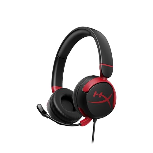 HyperX Cloud Mini, Schnurgebundenes Gaming-Headset, 30-mm-Treiber, Lautstärkebegrenzung 85 dB, Flip-to-Mute-Mikrofon, Für Kinder 8-12, Kompatibel mit PC, Switch, PlayStation, Steam Deck, Schwarz