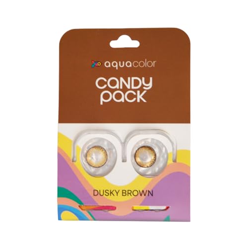 AQUALENS CONTACT LENSES Aquacolor Dusky Brown Candy Pack Zero Power Colored Spherical Lenses (2 Lens/Box), 1 Pair
